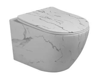 Унитаз подвесной Milleau VORTEX-A MYL045SMAW белый мрамор